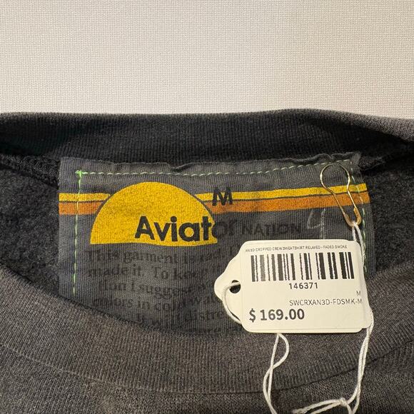 Aviator Nation AN 3D Cropped Crew Sweatshirt Relaxed M - Picture 2 of 8